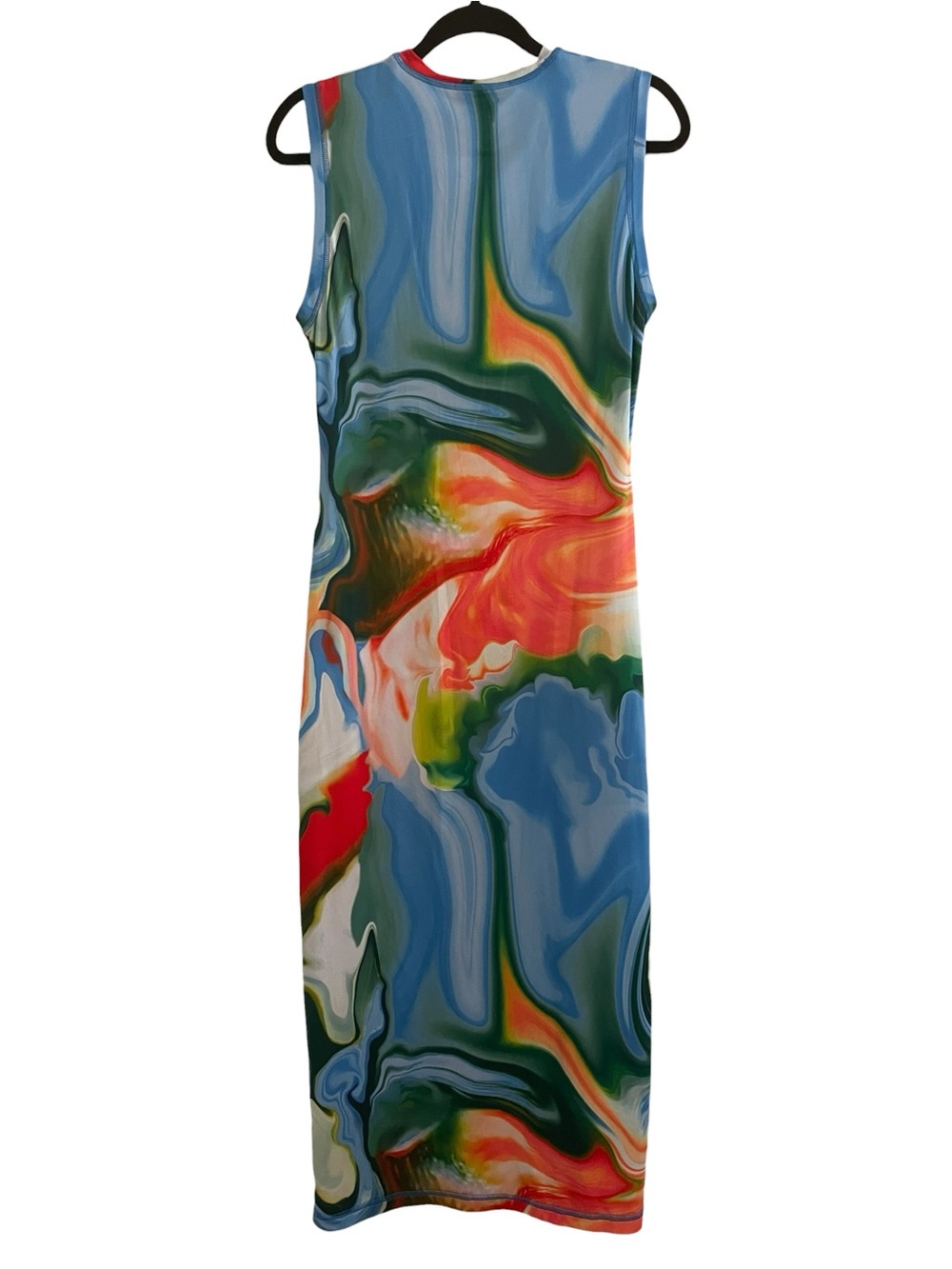 STINE GOYA Danya Multicolor Marble-Print Bodycon Midi Dress Size M/L - Picture 3 of 5